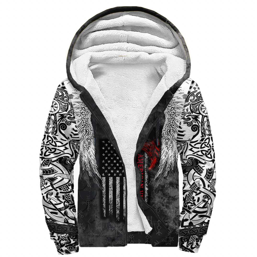 Viking Sherpa Hoodie  Mystical Raven American