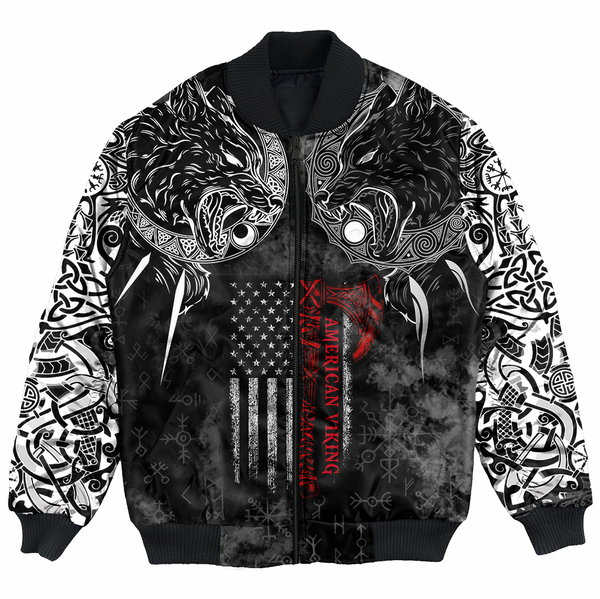 Viking Bomber Jacket Hati & Skoll Norse American Style