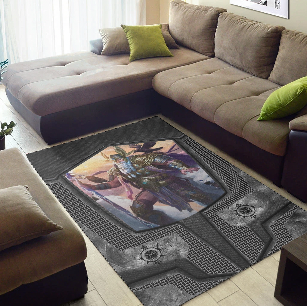 Viking Area Rug Armor 3D Style Viking Odin