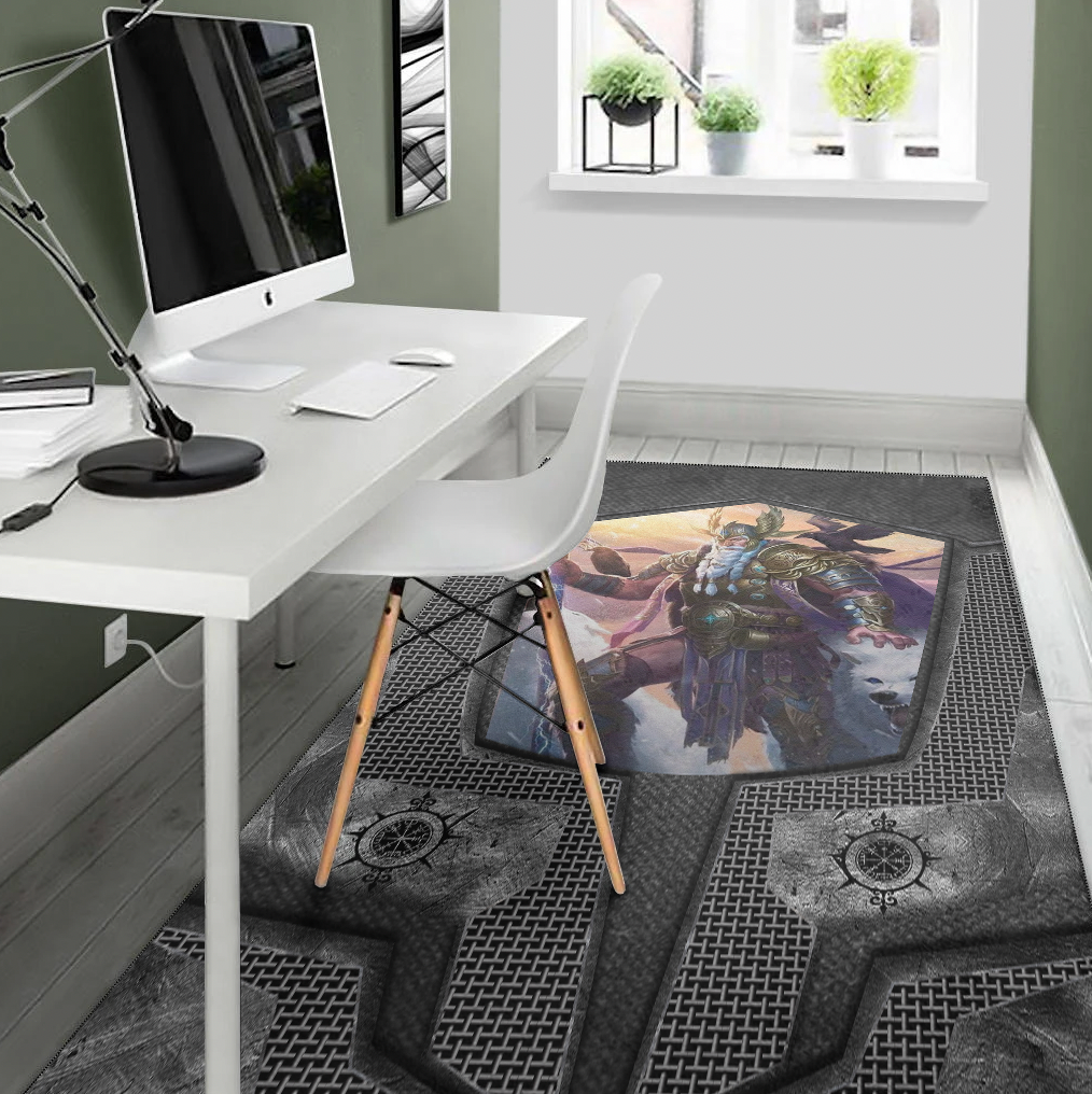 Viking Area Rug Armor 3D Style Viking Odin