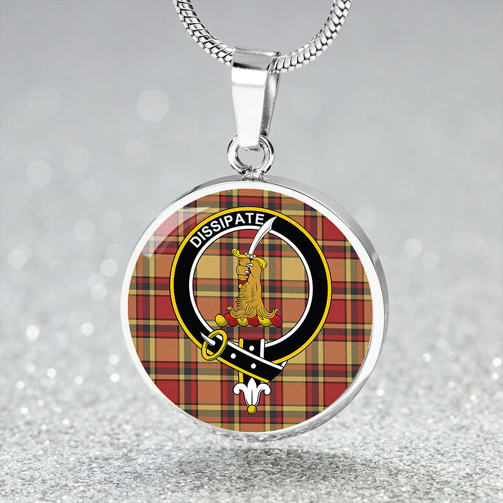 Scottish Tartan Scrimgeour of Glassary Weathered Clan Circle Necklace Classic Style