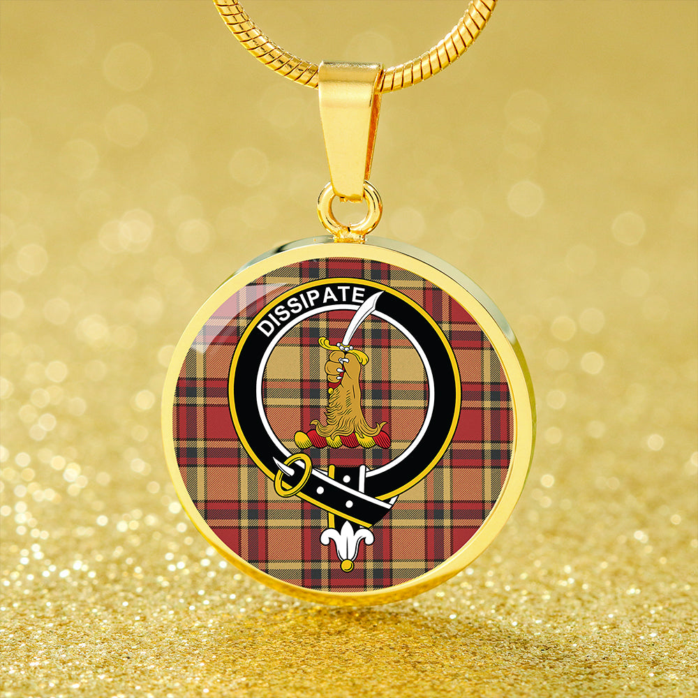 Scottish Tartan Scrimgeour of Glassary Weathered Clan Circle Necklace Classic Style