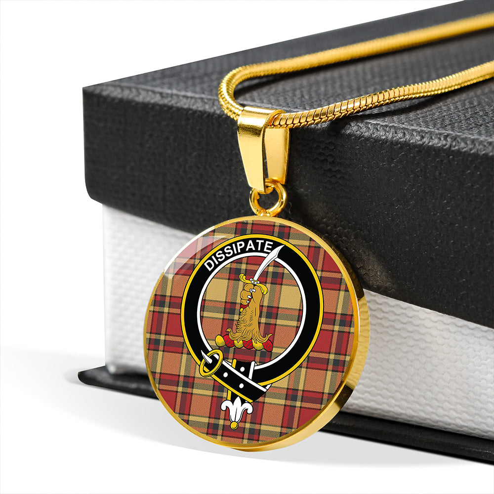 Scottish Tartan Scrimgeour of Glassary Weathered Clan Circle Necklace Classic Style