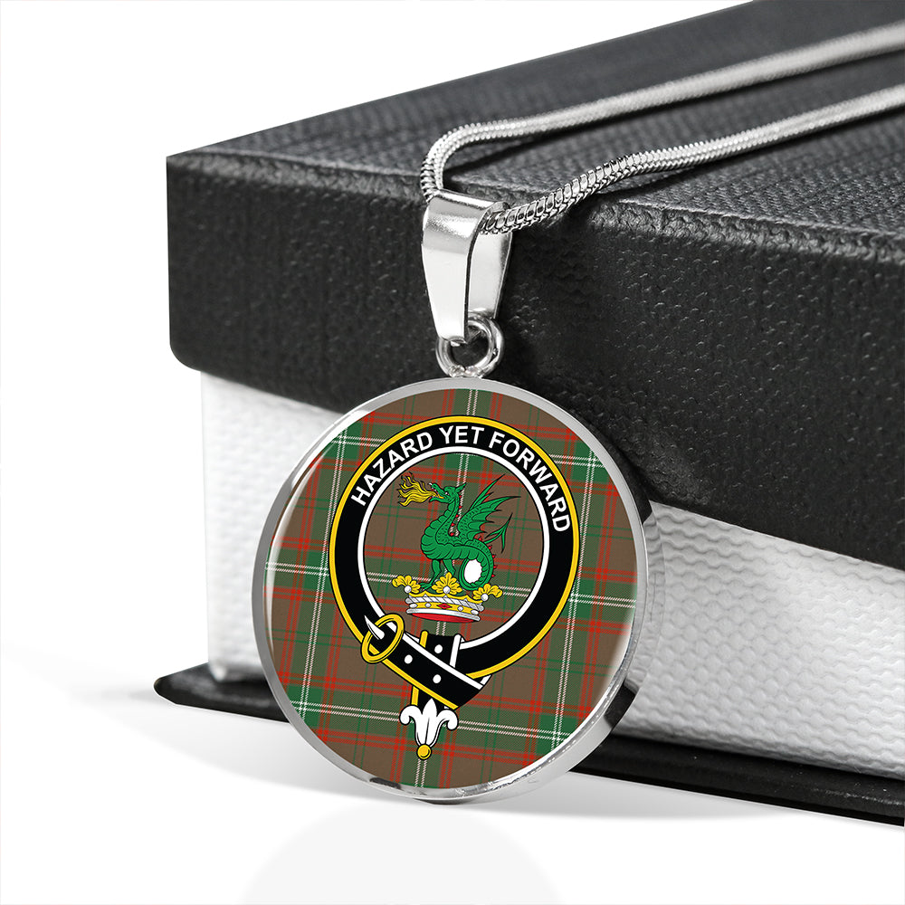 Scottish Tartan Seton Hunting Ancient Clan Circle Necklace Classic Style