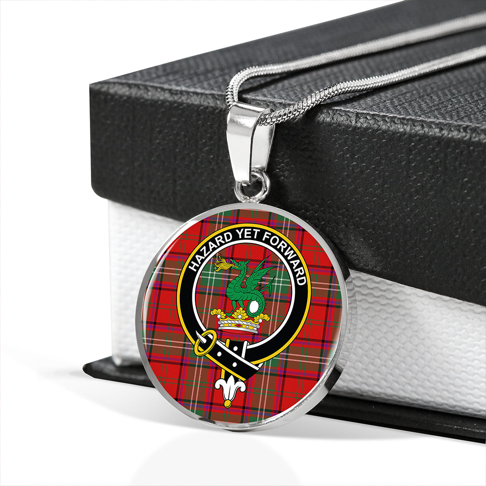 Scottish Tartan Seton Modern Clan Circle Necklace Classic Style