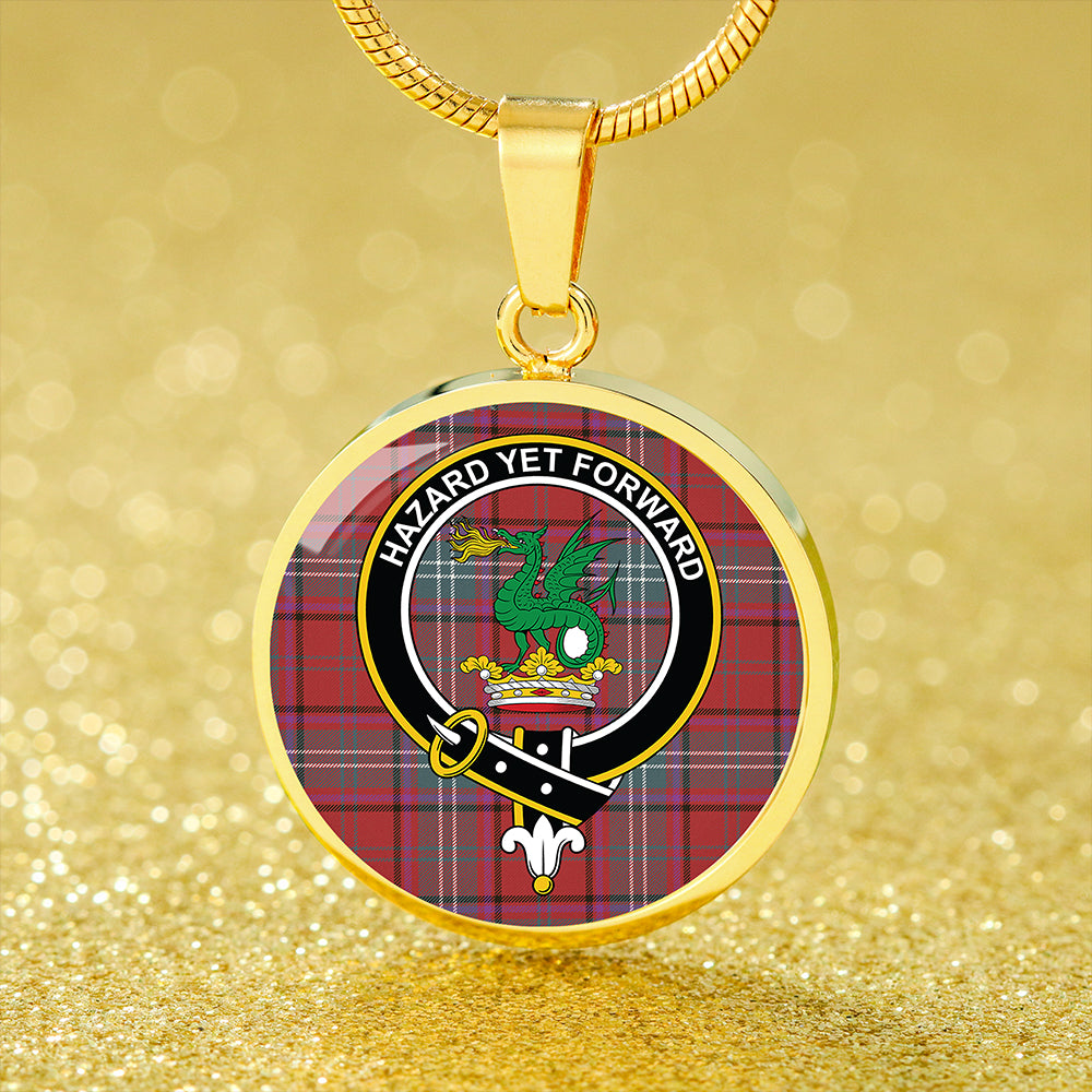 Scottish Tartan Seton Weathered Clan Circle Necklace Classic Style