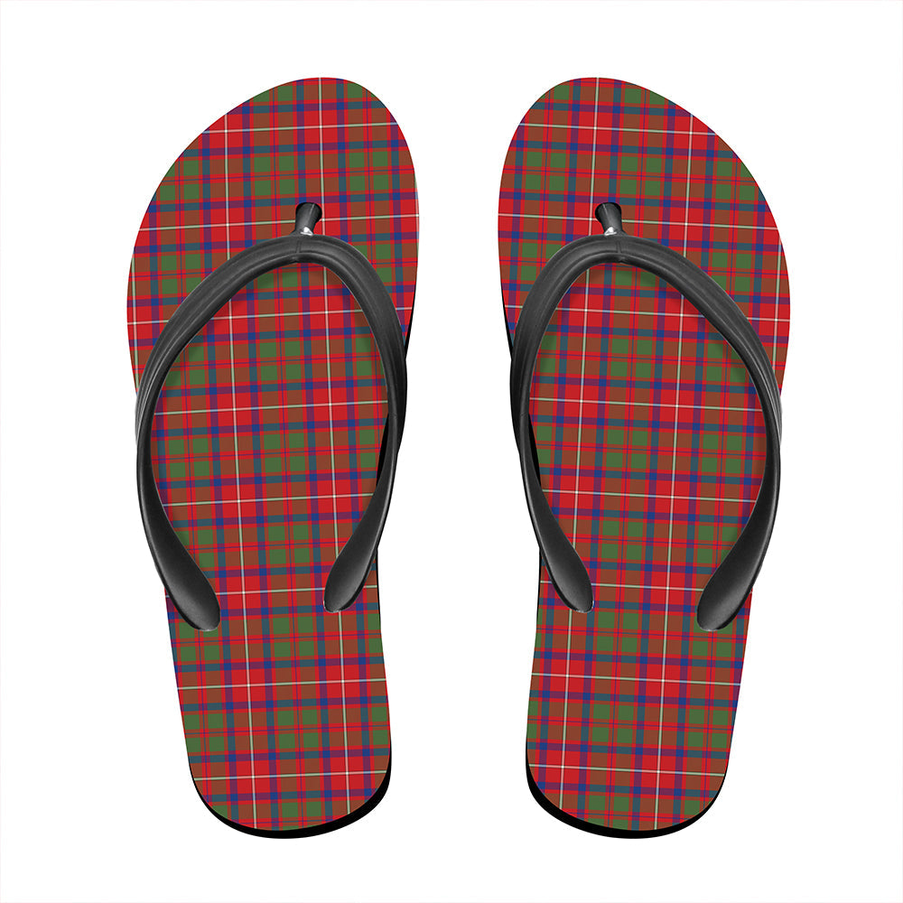 Shaw Red Modern Tartan Plaid Flip Flop