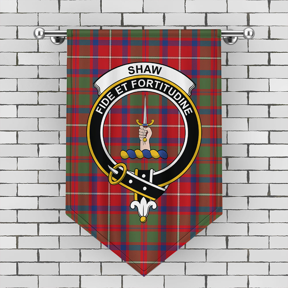 Shaw Red Modern Tartan Classic Crest Gonfalon