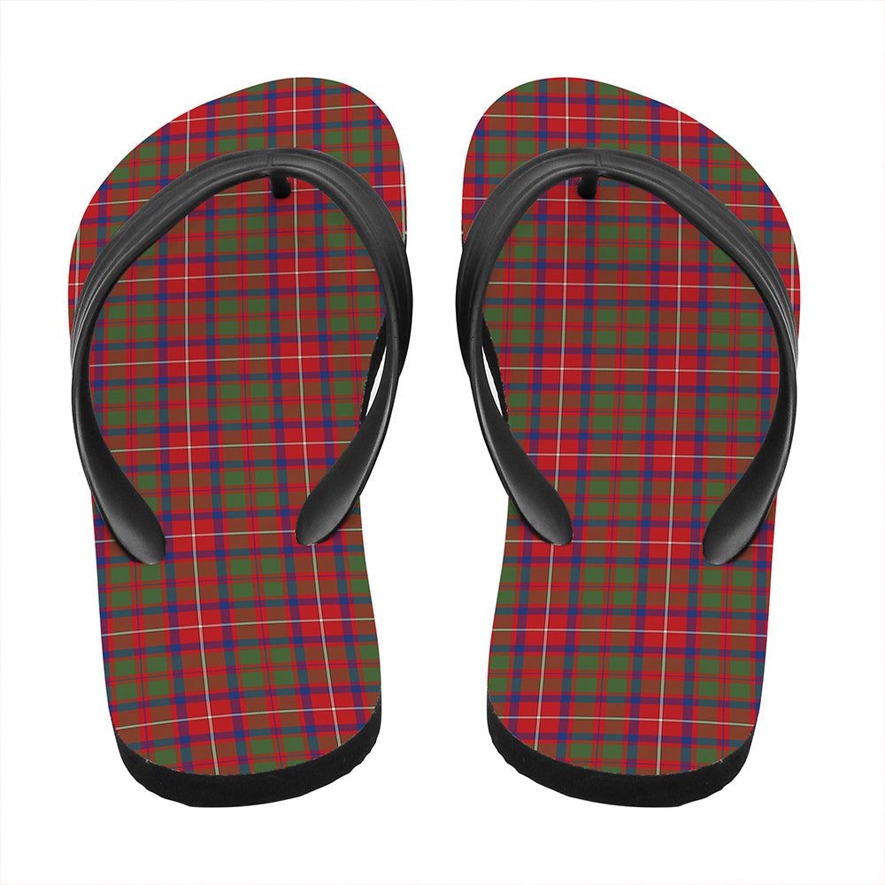 Shaw Red Modern Tartan Plaid Flip Flop