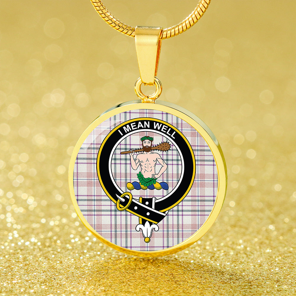 Scottish Tartan Shaw Women's Dress Weathered Clan Circle Necklace Classic Style