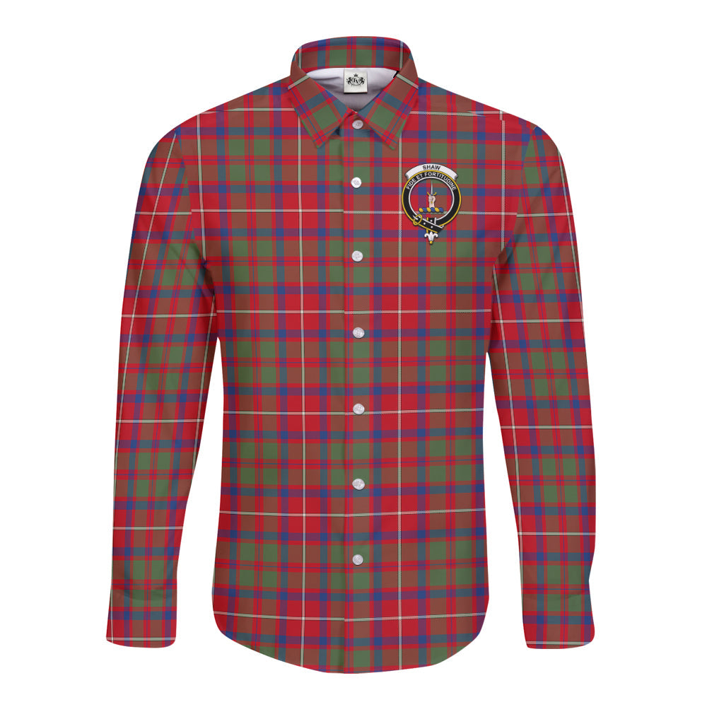 Shaw Red ModernTartan Crest Long Sleeve Button Shirt