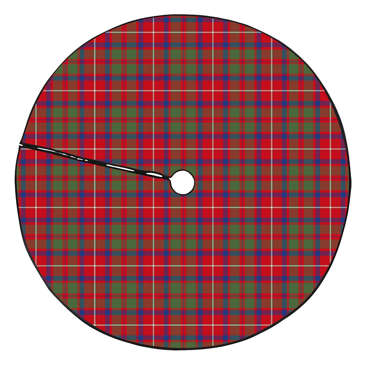 Shaw Red Modern Tartan Plaid Christmas Tree Skirt