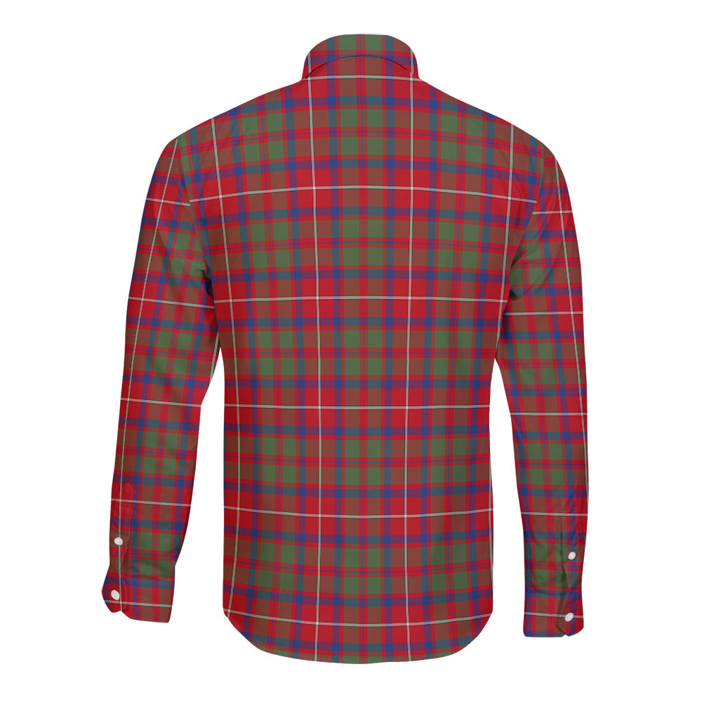 Shaw Red ModernTartan Crest Long Sleeve Button Shirt