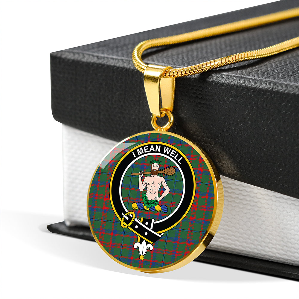 Scottish Tartan Shaw of Tordarroch Hunting Modern Clan Circle Necklace Classic Style