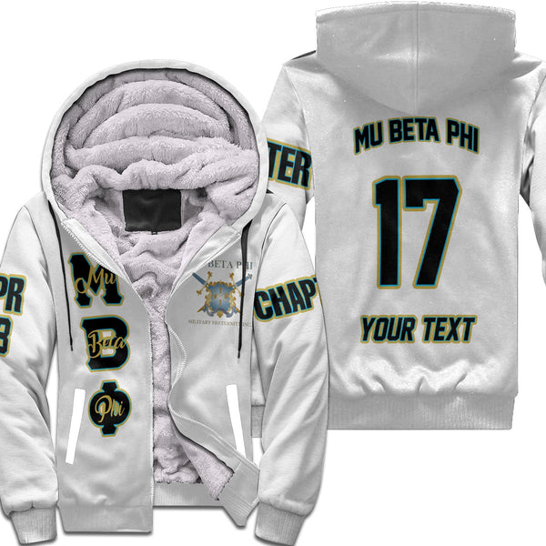 Fraternity Hoodie - Personalized Mu Beta Phi Sherpa Hoodie Original White Style