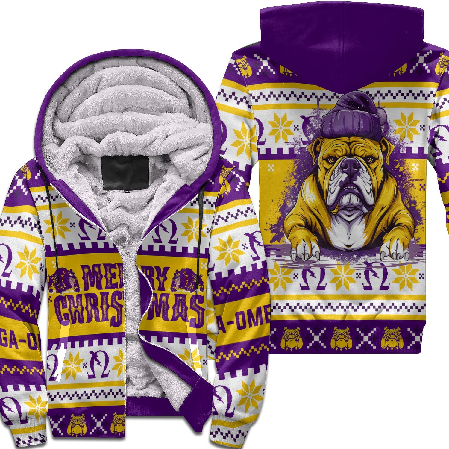 Fraternity Hoodie - OPP Christmas Bulldog Sherpa Hoodie