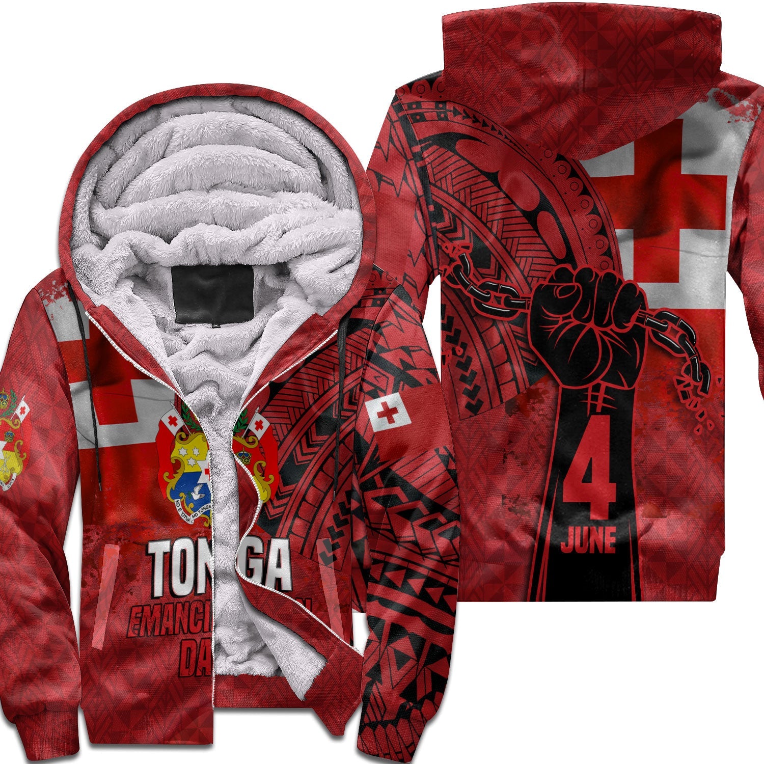 Tonga Independence Emancipation Day Sherpa Hoodie