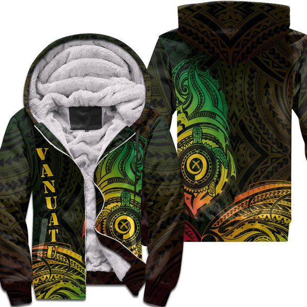 Vanuatu Sherpa Hoodie Polynesian Reggae Style