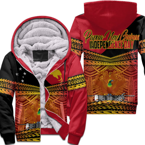 Papua New Guinea Independence Day Sherpa Hoodie PNG Emblem Style