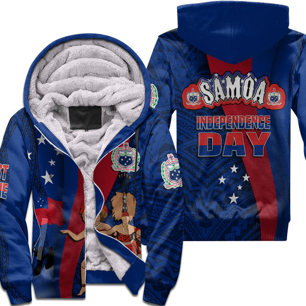 Samoa Independence Day Sherpa Hoodie Celebrating Dance Style