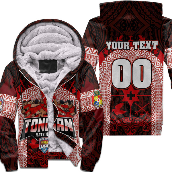 Custom Tonga Mate Ma'a Rugby League Sherpa Hoodie