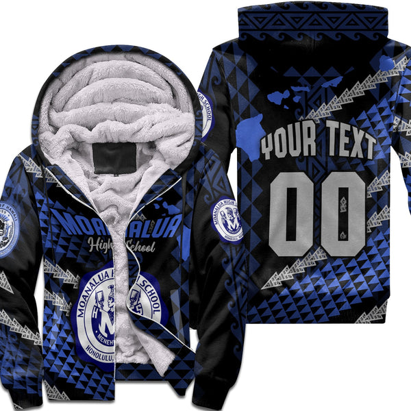 Hawaii Moanalua High School Custom Sherpa Hoodie Map Style