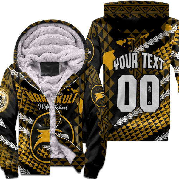 Hawaii Nanakuli High School Custom Sherpa Hoodie Map Style