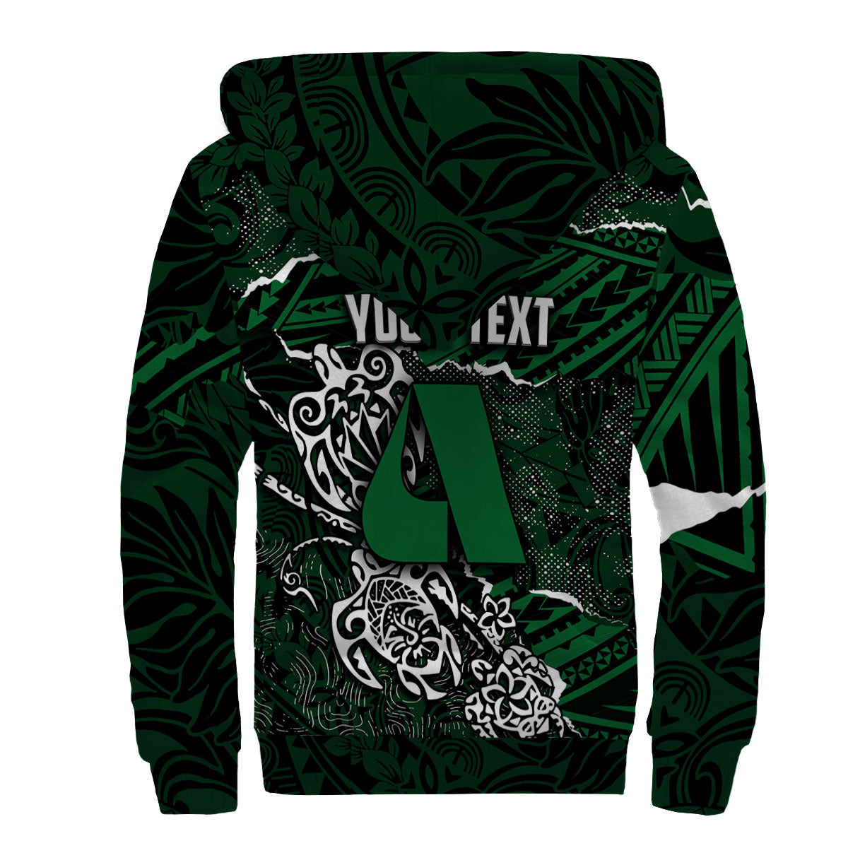 Hawaii Aiea High School Custom Sherpa Hoodie Polynesian Turtle Style