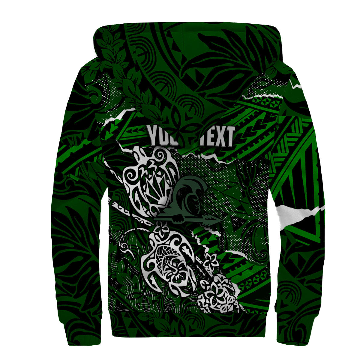 Hawaii Kapaa High School Custom Sherpa Hoodie Polynesian Turtle Style