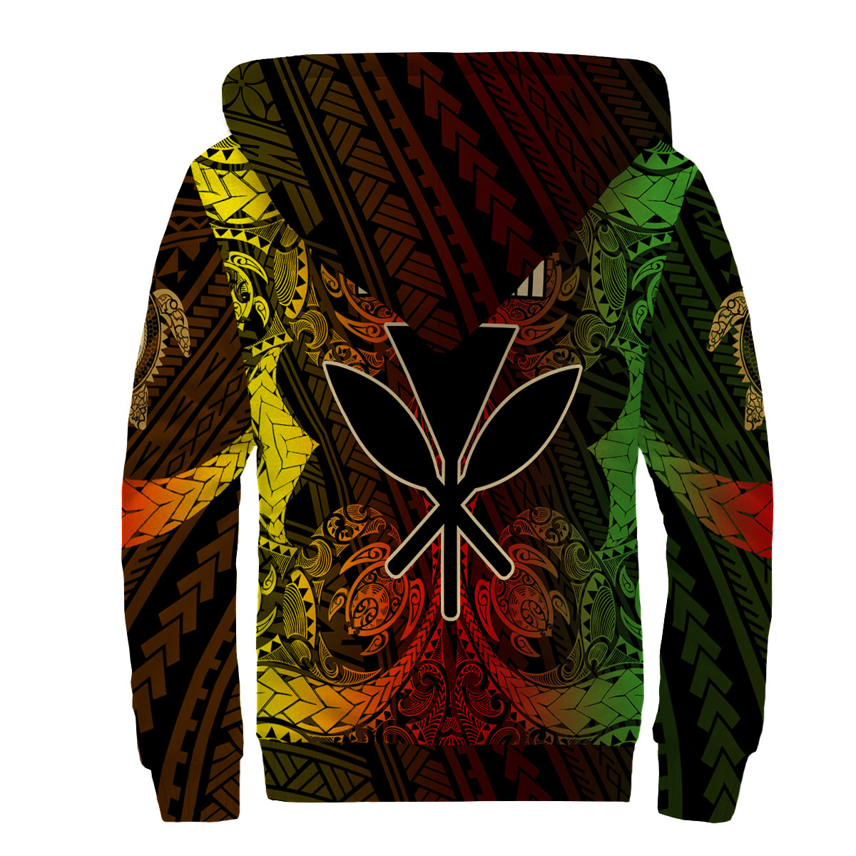 Kanaka Maoli Hawaii Sherpa Hoodie Reggae Style