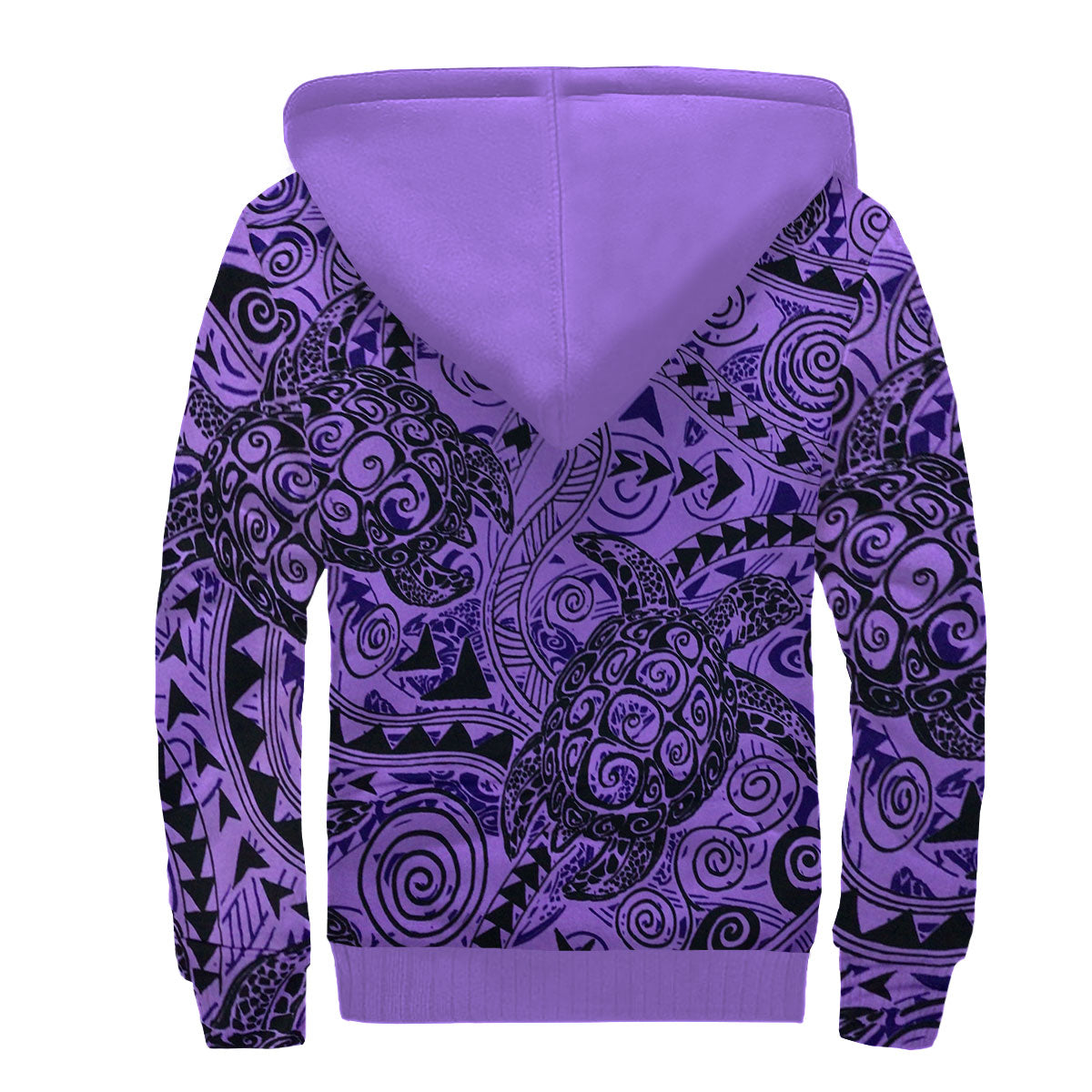 Hawaii Polynesian Turtle Sherpa Hoodie Purple Style