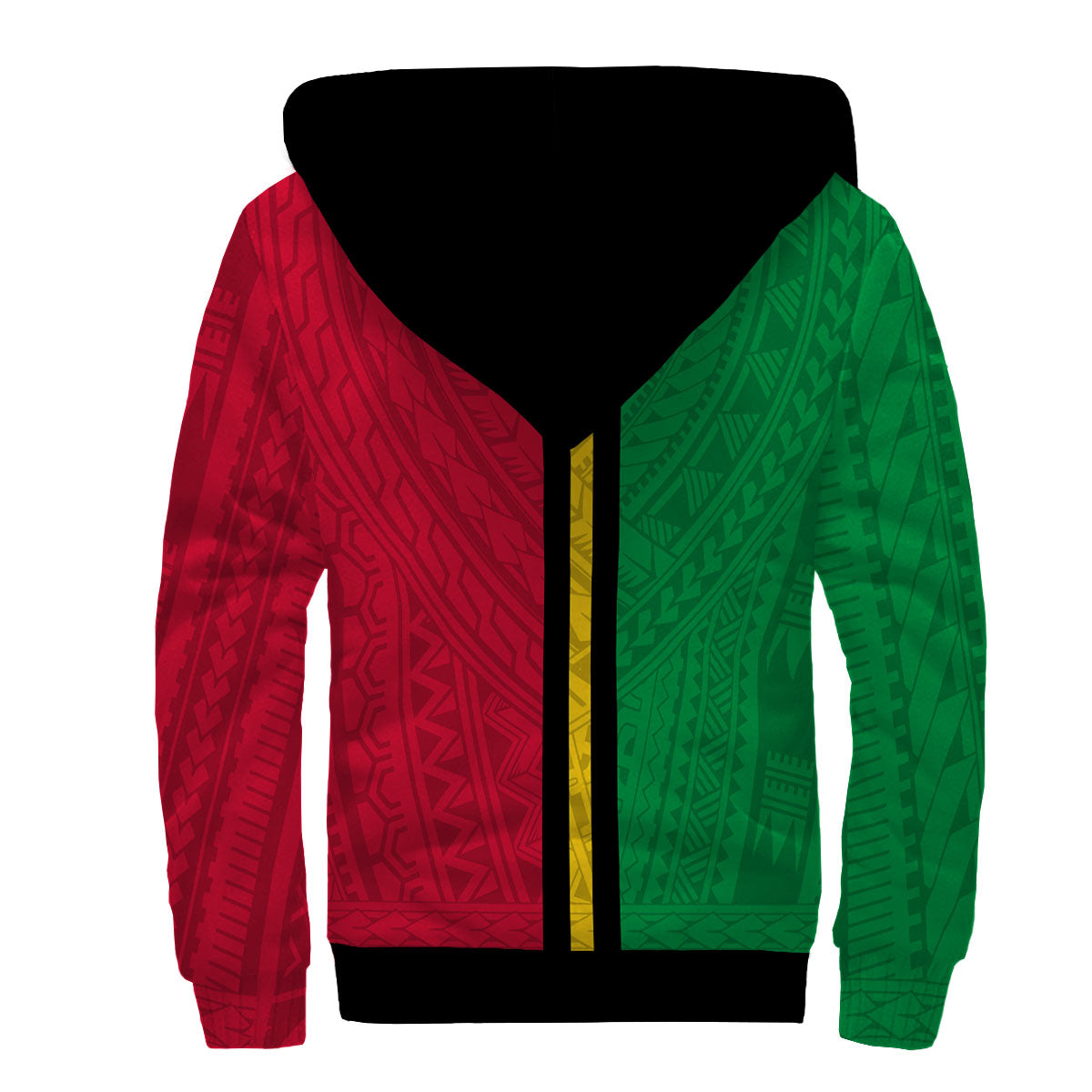 Vanuatu Sherpa Hoodie Polynesian Flag Style