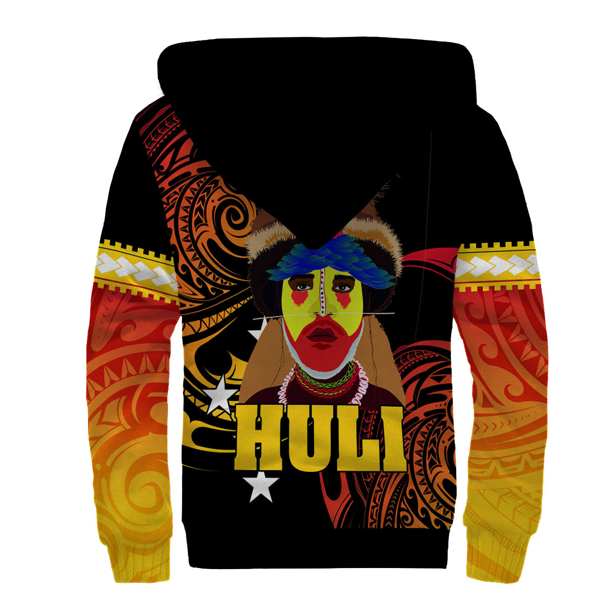 Papua New Guinea Sherpa Hoodie Huli Wigmen Style