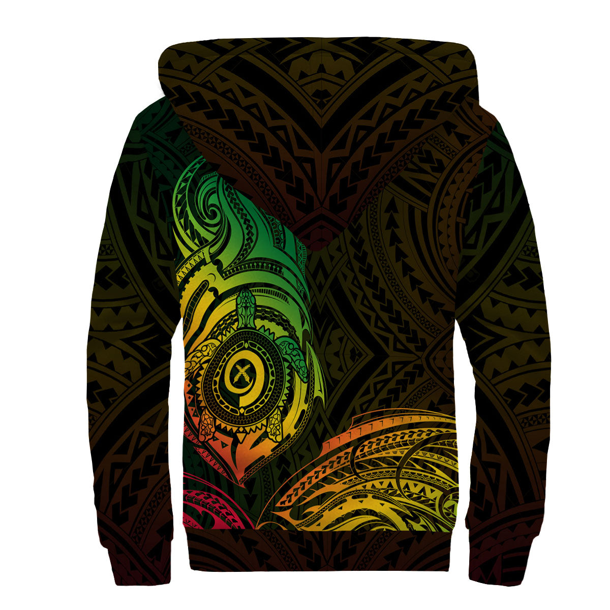 Vanuatu Sherpa Hoodie Polynesian Reggae Style