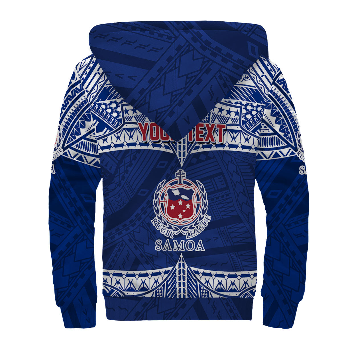 Custom Samoa TOA Rugby Sherpa Hoodie Map Style