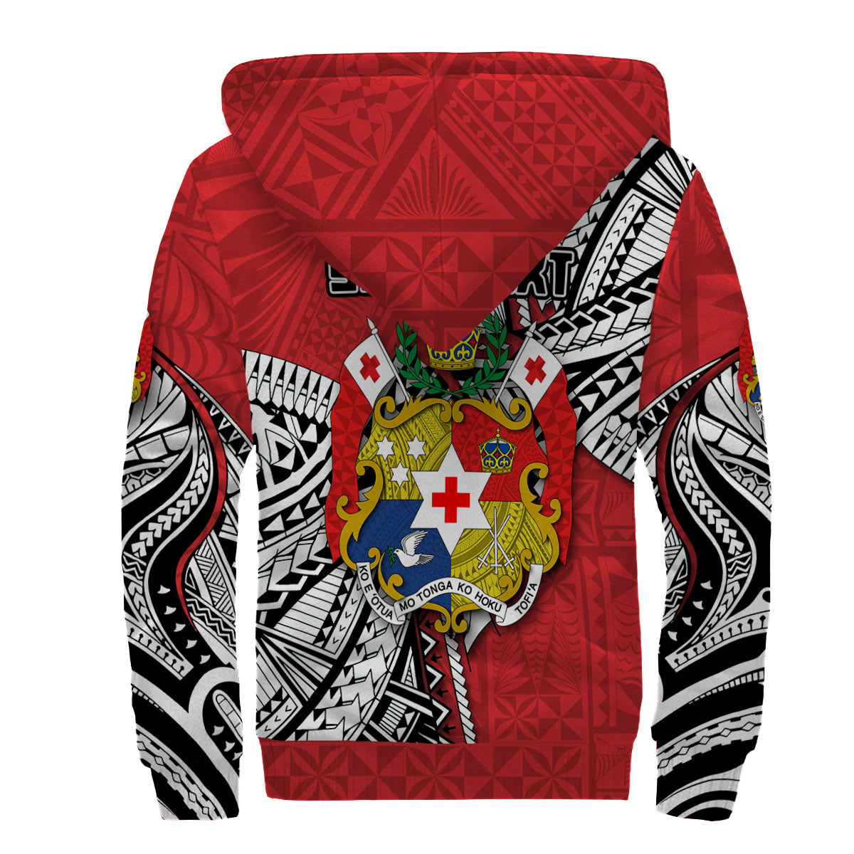 Custom Tonga Vava'u Lahi Coat Of Arms Sherpa Hoodie