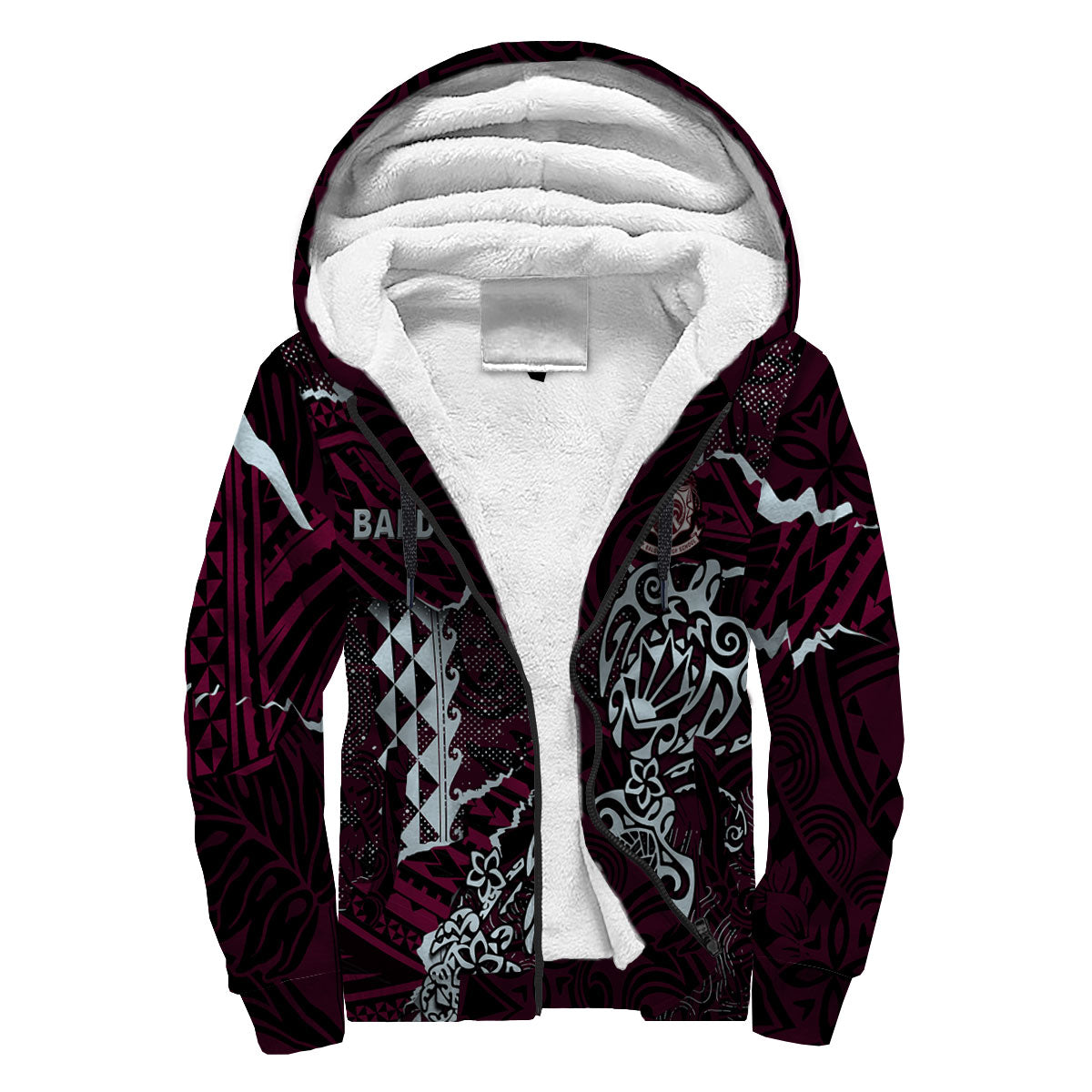 Hawaii Baldwin High School Custom Sherpa Hoodie Polynesian Turtle Style