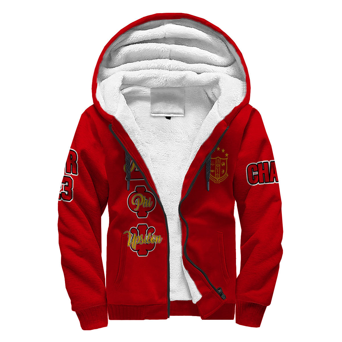 Fraternity Hoodie - Personalized Delta Phi Upsilon Sherpa Hoodie Original Red Style