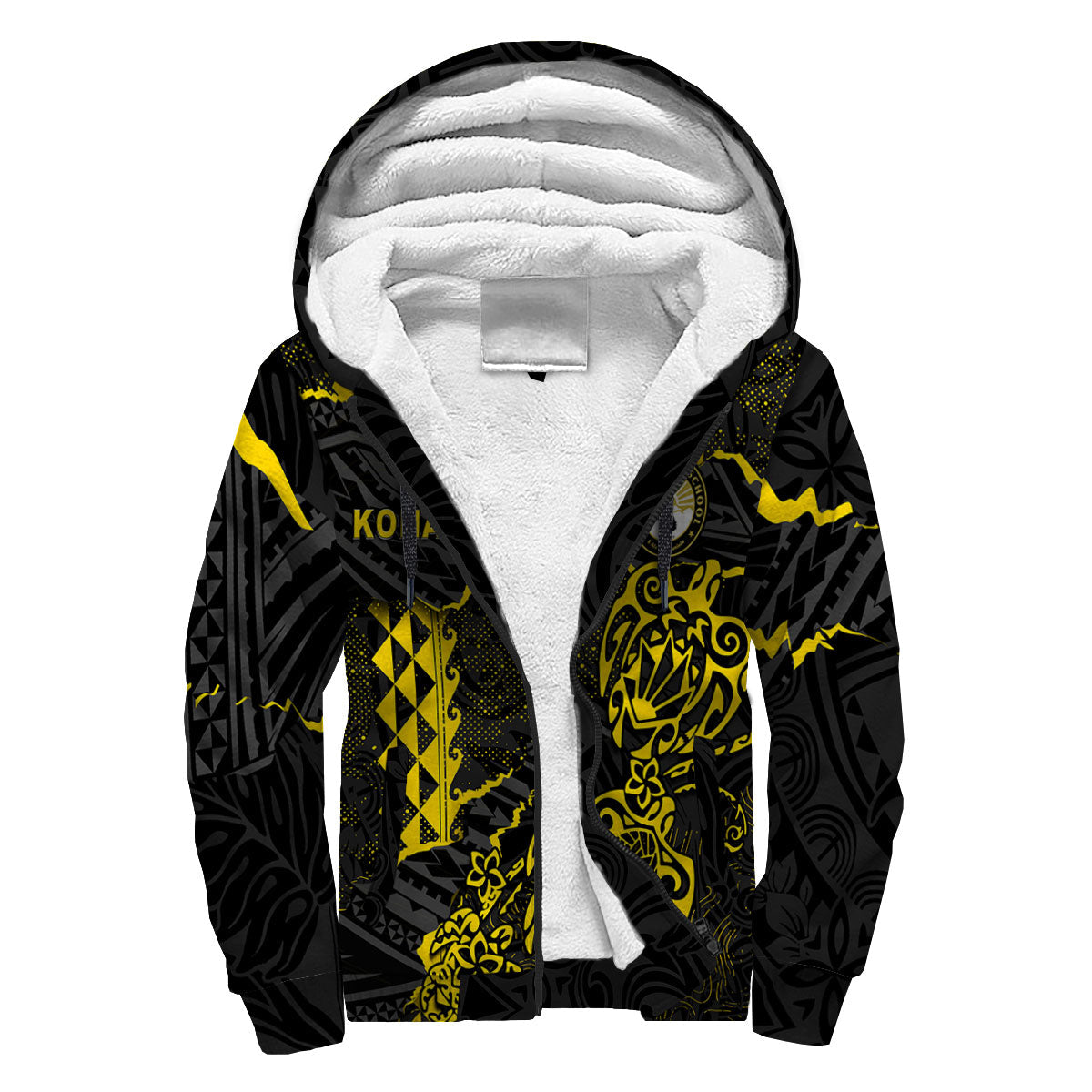 Hawaii Kohala High School Custom Sherpa Hoodie Polynesian Turtle Style