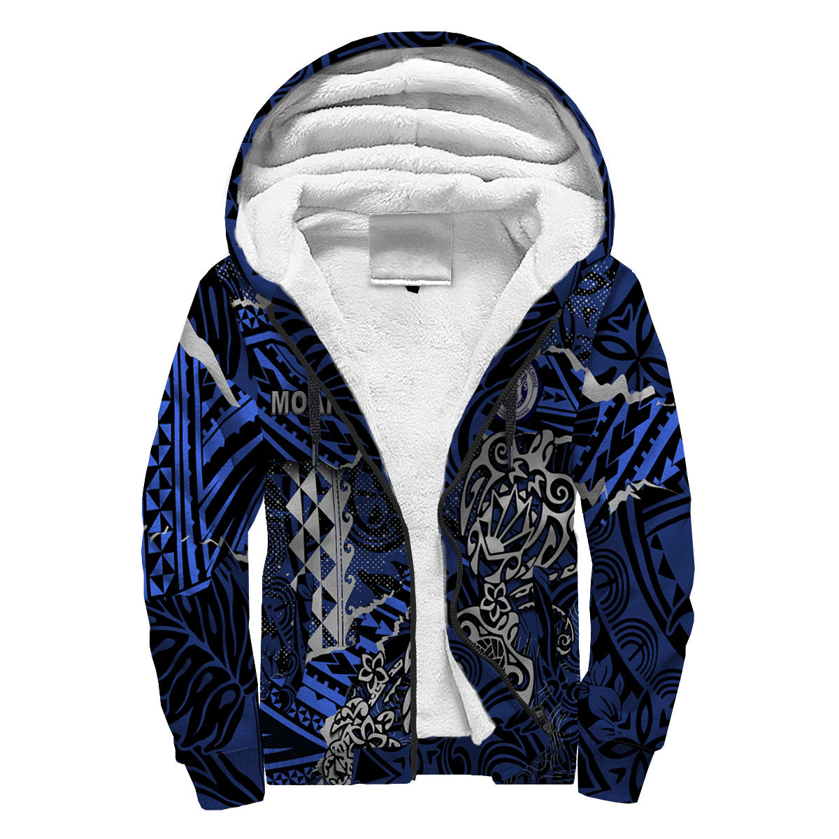 Hawaii Moanalua High School Custom Sherpa Hoodie Polynesian Turtle Style