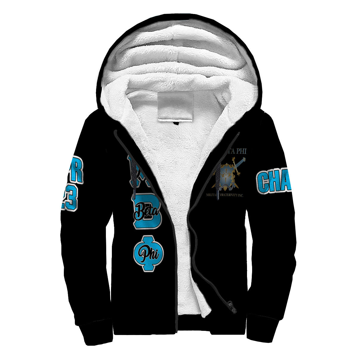 Fraternity Hoodie - Personalized Mu Beta Phi Sherpa Hoodie Original Dark Style