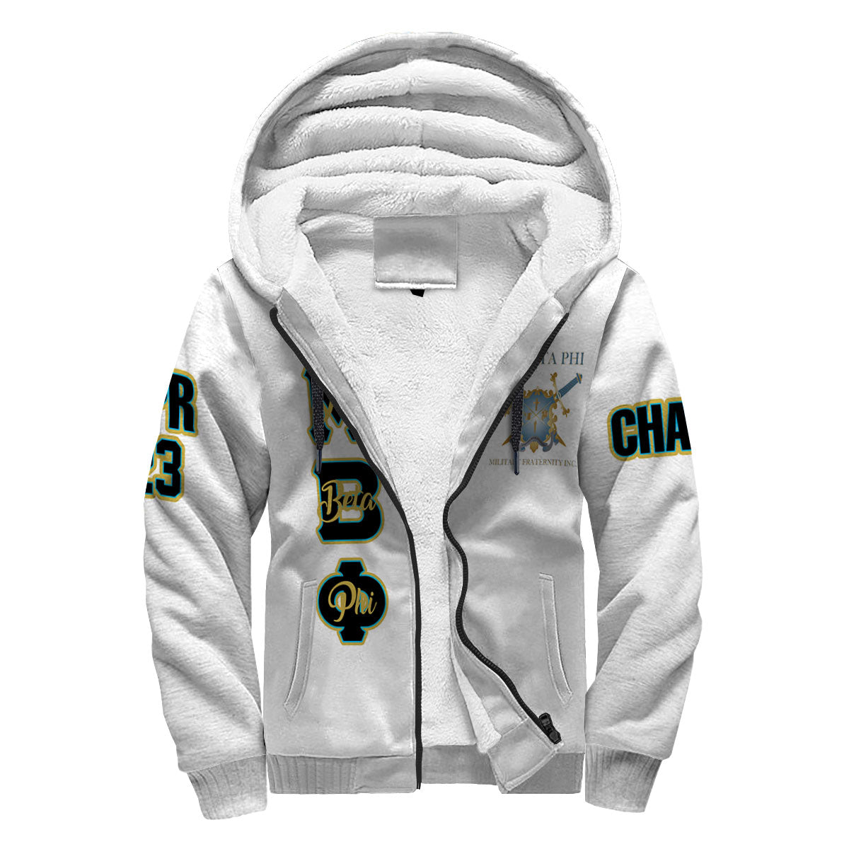 Fraternity Hoodie - Personalized Mu Beta Phi Sherpa Hoodie Original White Style