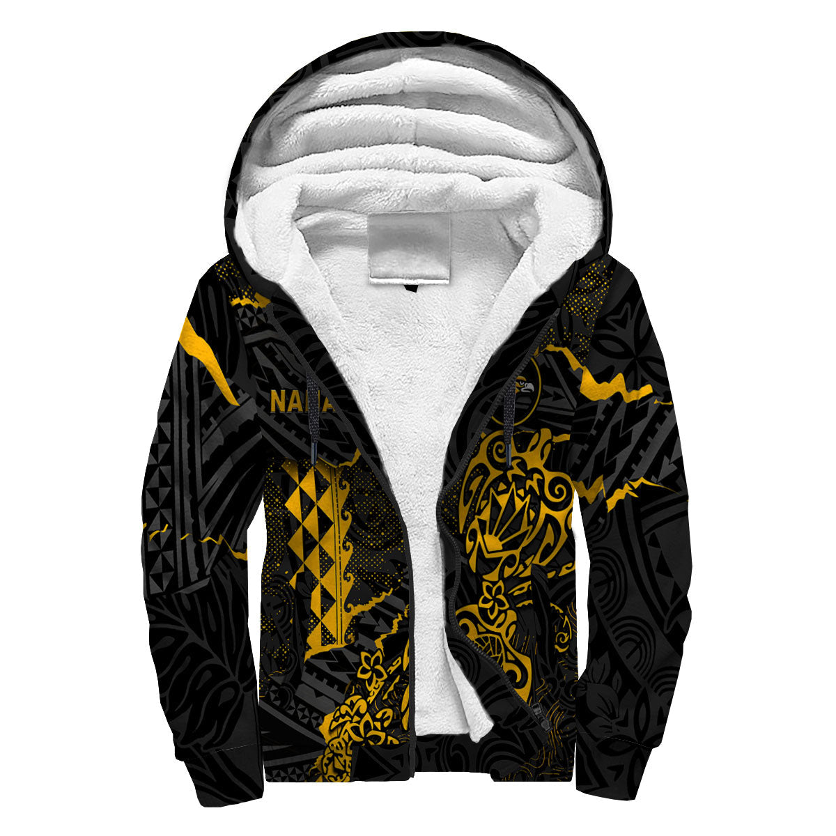 Hawaii Nanakuli High School Custom Sherpa Hoodie Polynesian Turtle Style