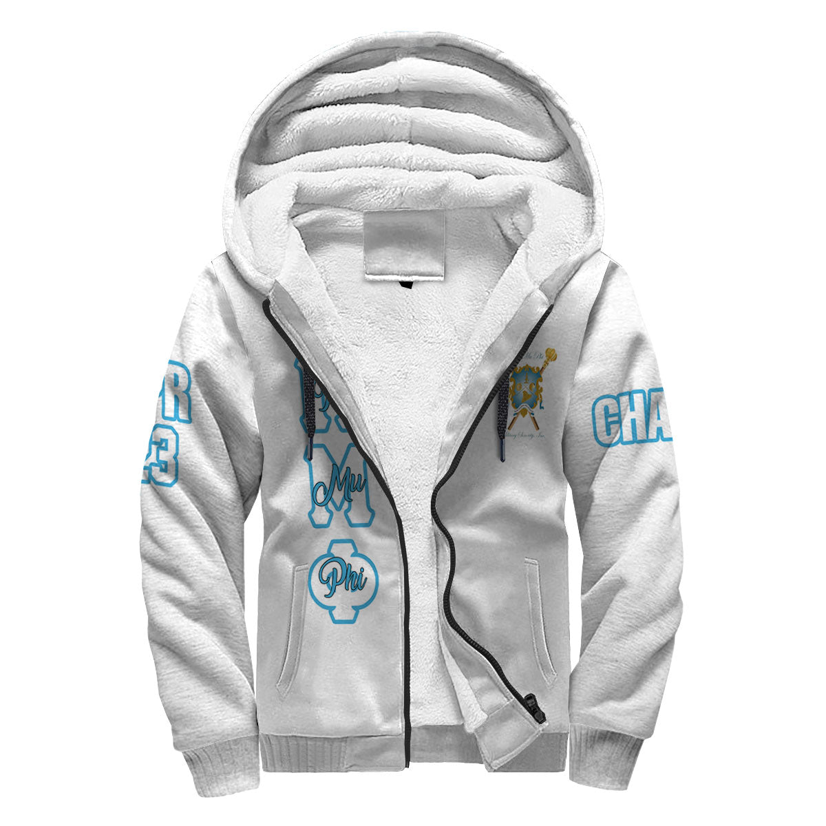 Sorority Hoodie - Personalized Pi Mu Phi Sherpa Hoodie Original White Style