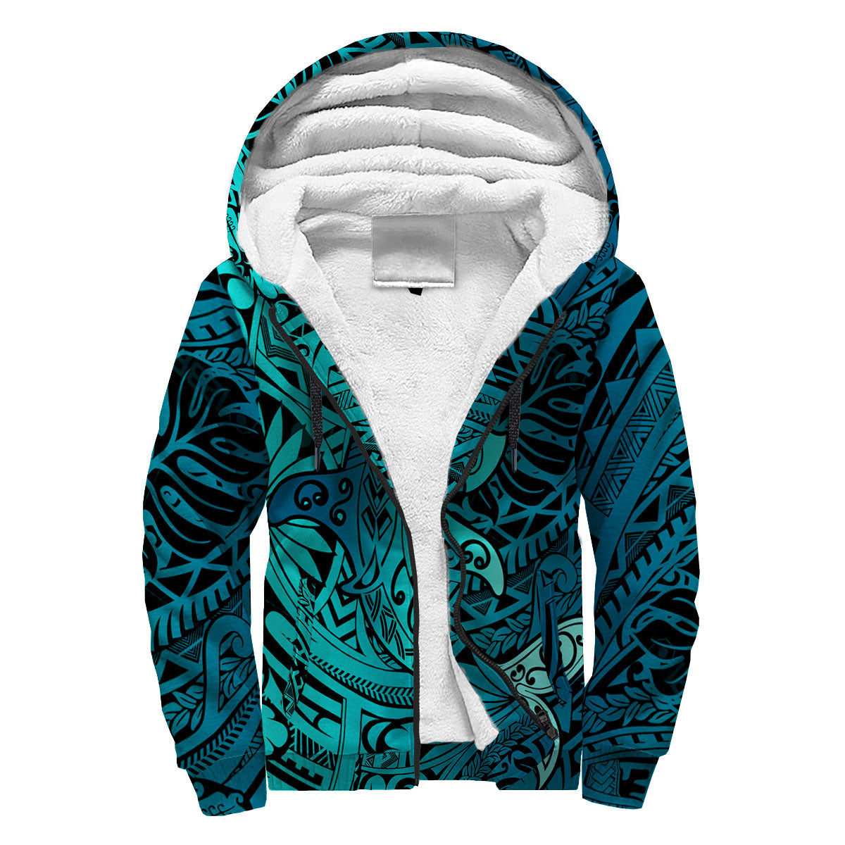 Hawaii Hammerhead Shark Sherpa Hoodie Light See Blue Style