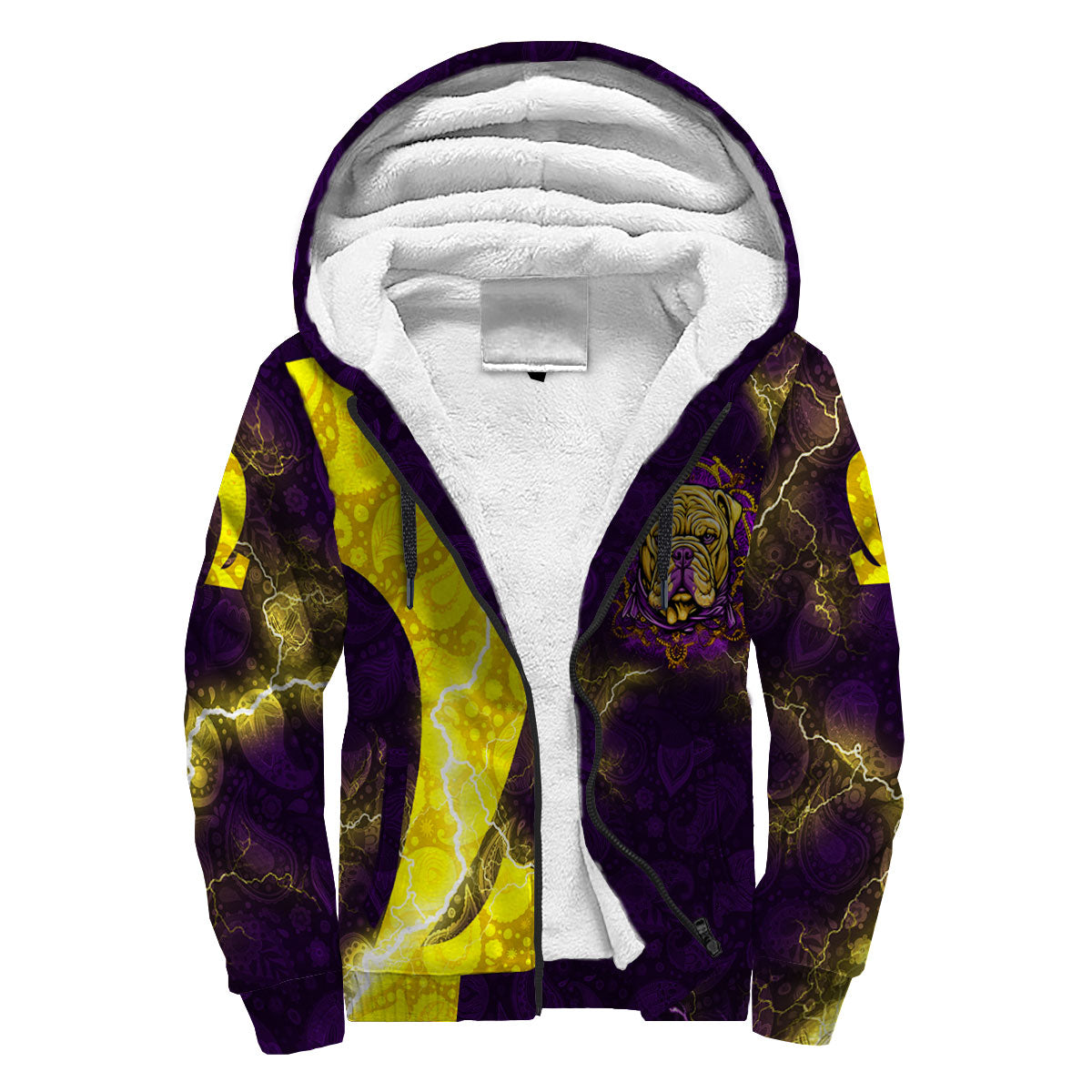 Fraternity Hoodie - Omega Psi Phi Bulldog Sherpa Hoodie Thunder Style