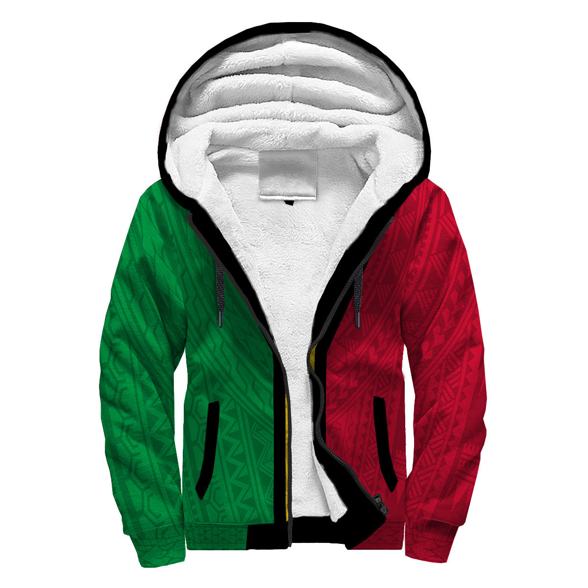 Vanuatu Sherpa Hoodie Polynesian Flag Style