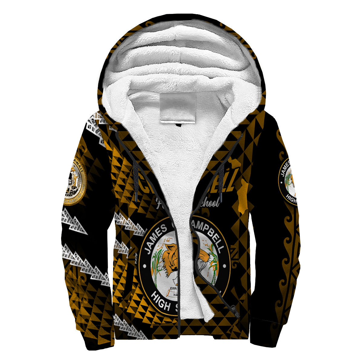 Hawaii James Campbell High School Custom Sherpa Hoodie Map Style