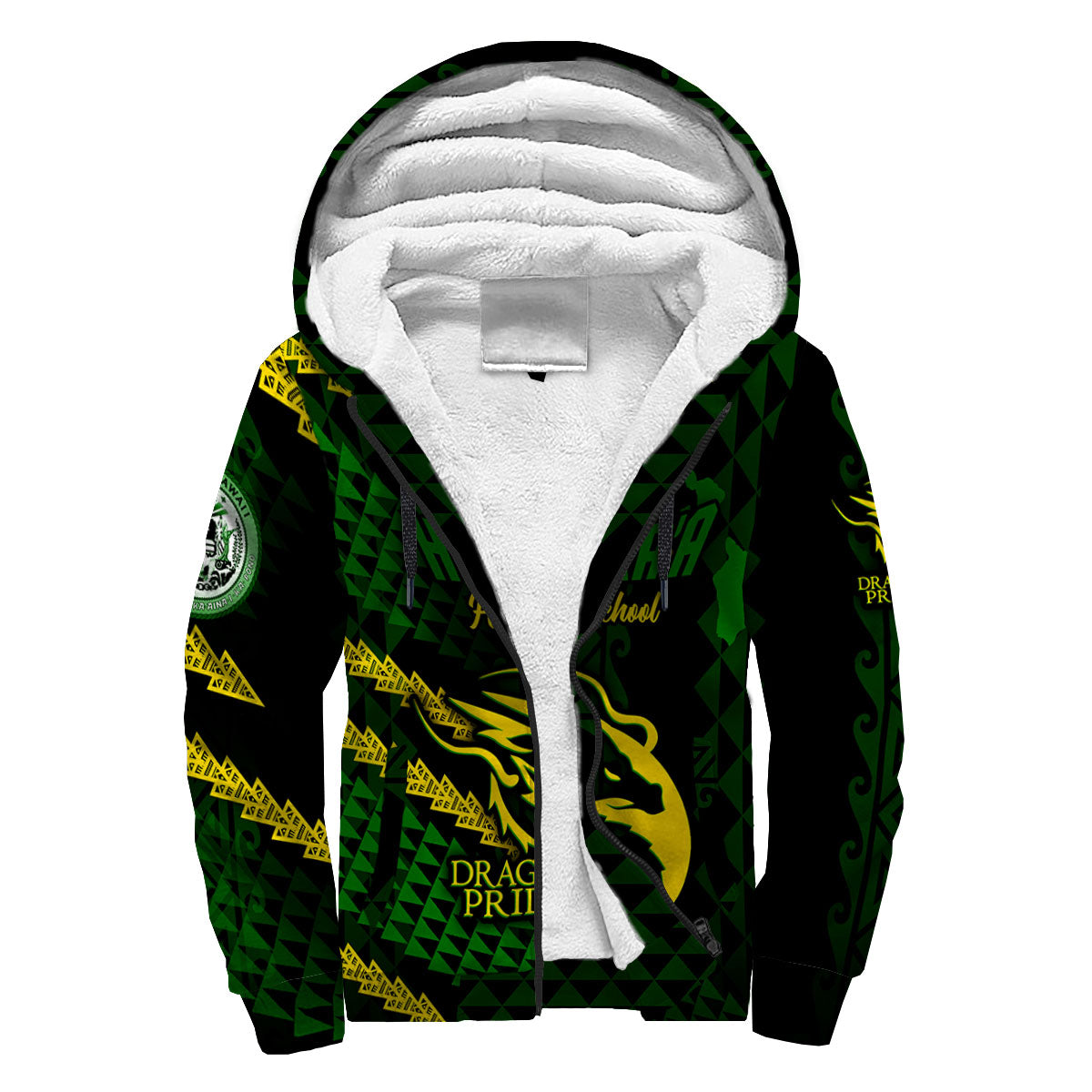 Hawaii Honoka High & Intermediate School Custom Sherpa Hoodie Map Style