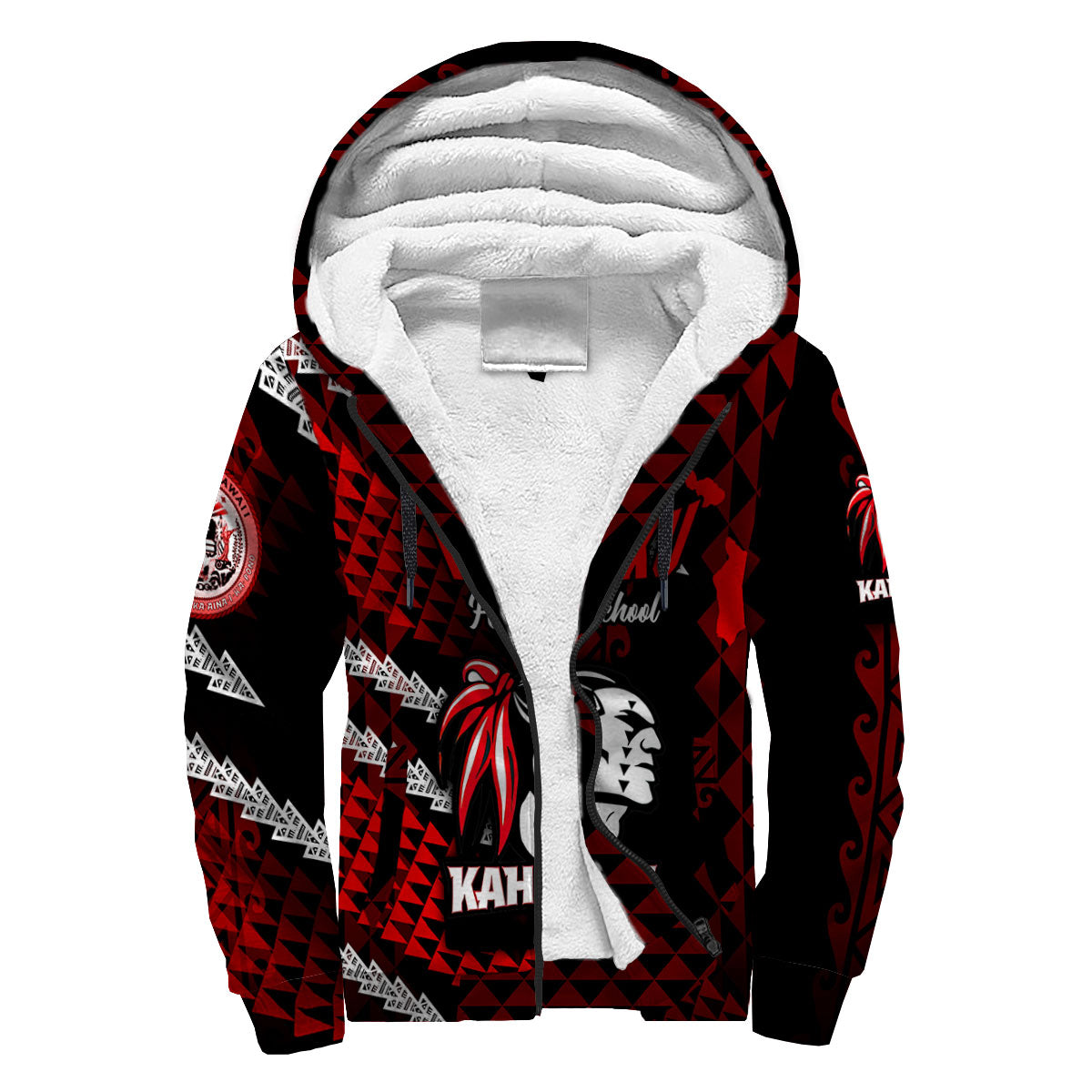 Hawaii Kahuku High & Intermediate School Custom Sherpa Hoodie Map Style